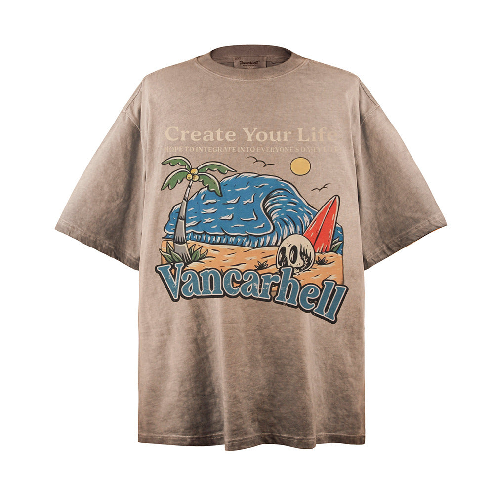 Fashion Tie-dye Gradient Casual Top Men