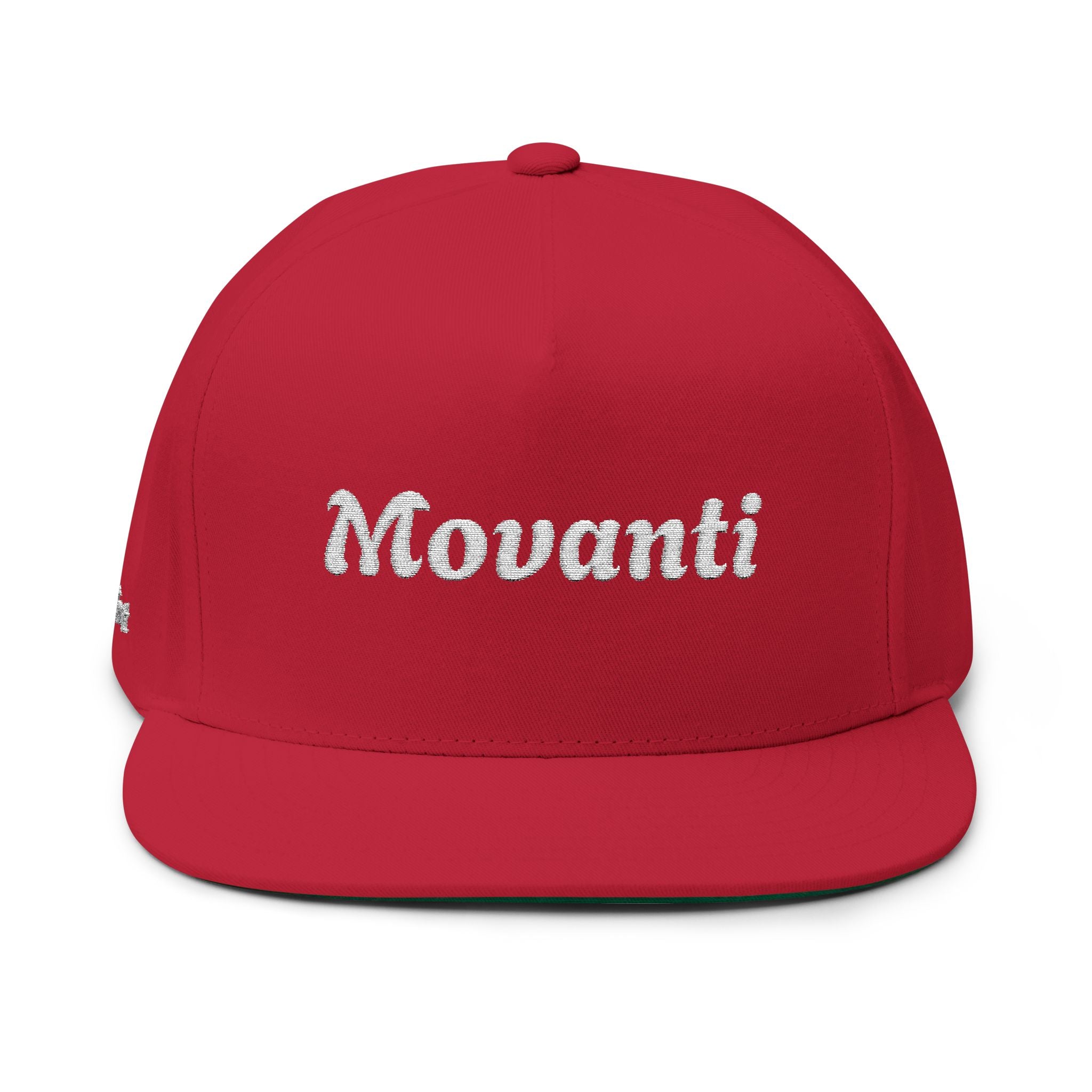 Flat Bill Cap — Embroidered "Movanti" Script Snapback