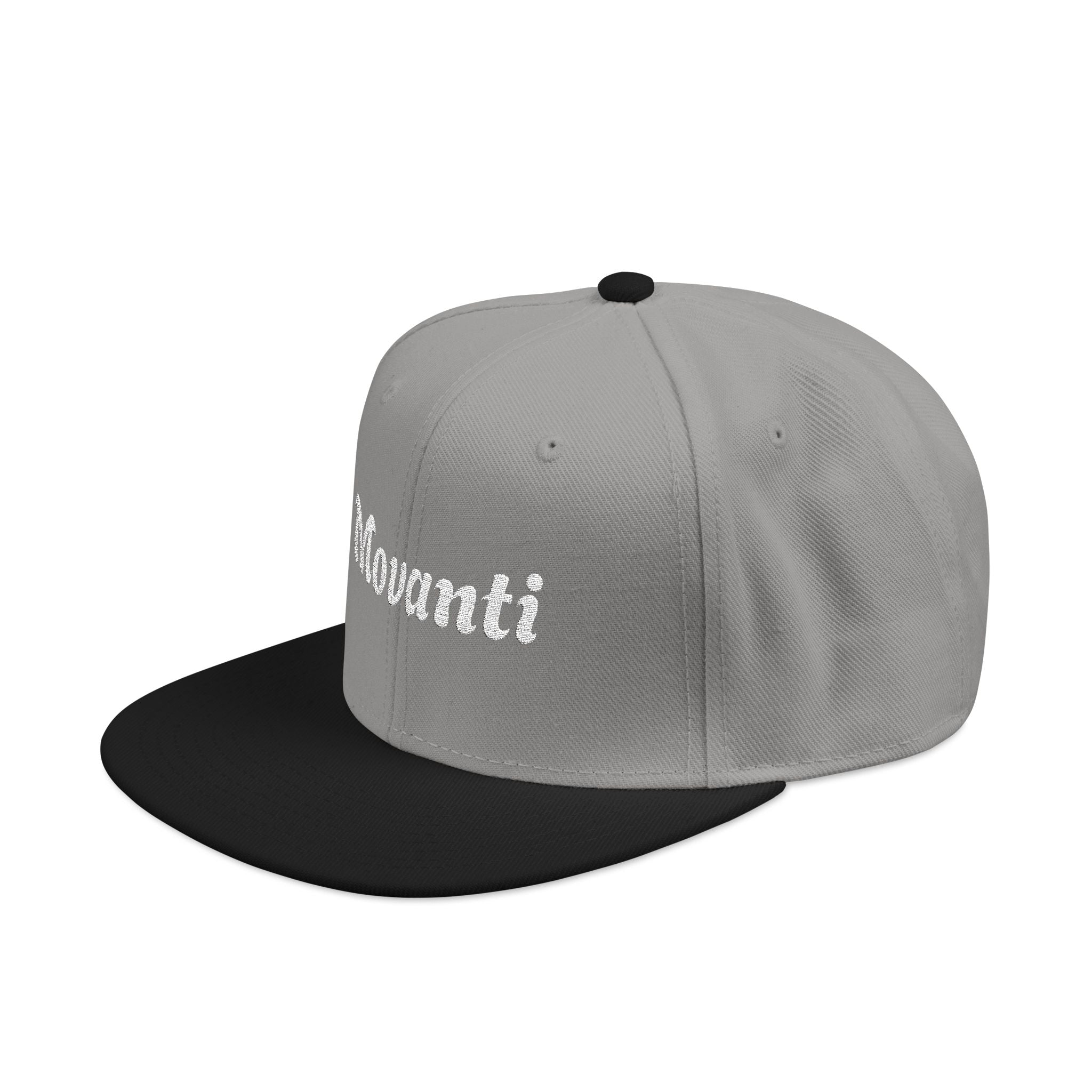 Embroidered 'movanti' Snapback Hat — Classic Gothic Script Baseball Cap