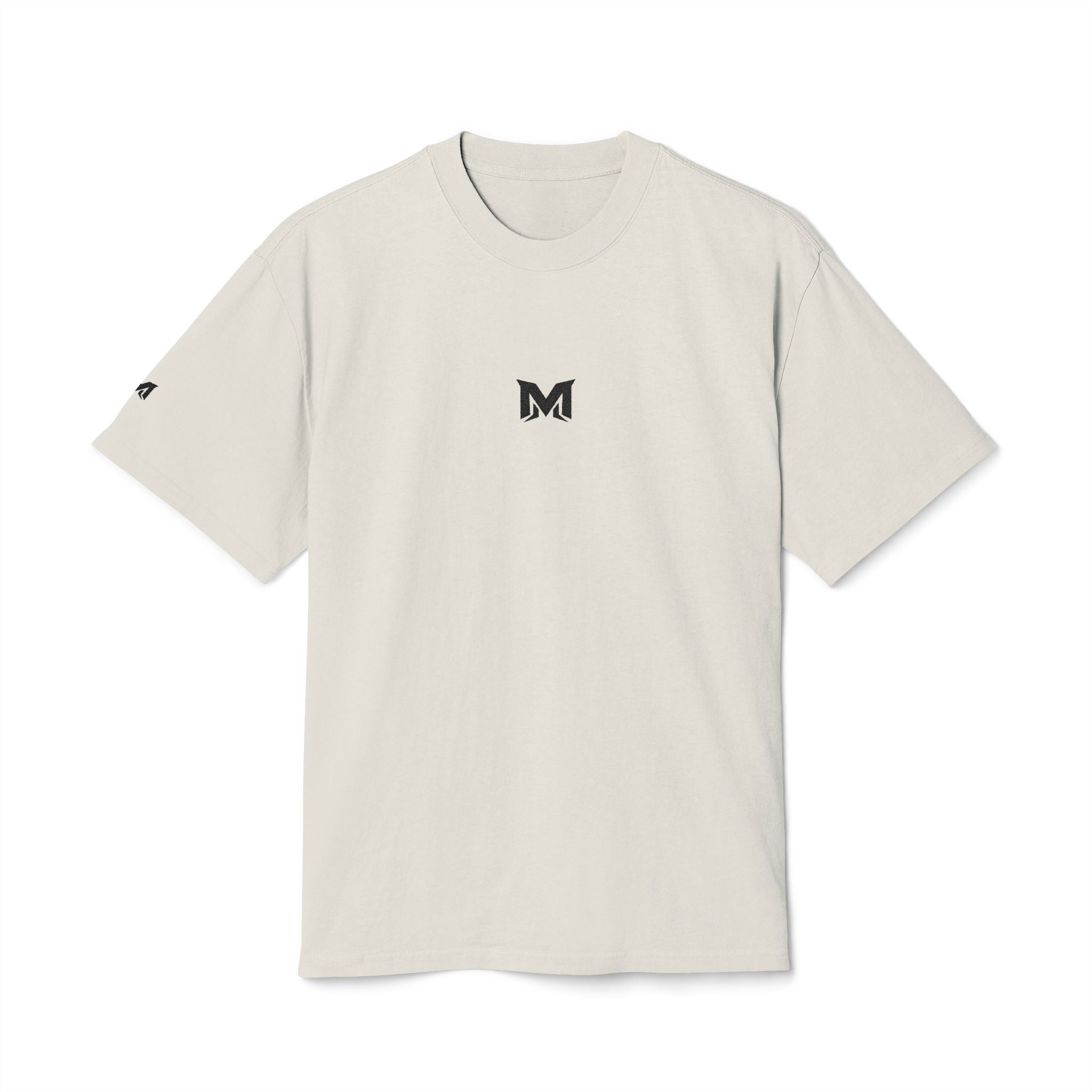 Vintage Minimalist 'M' Logo Tee — Faded Cream Graphic T-Shirt