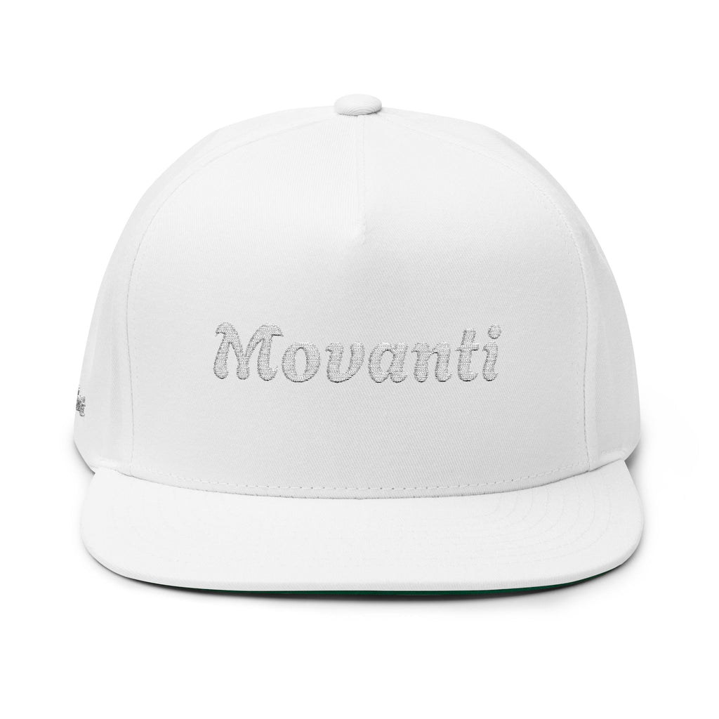 Flat Bill Cap — Embroidered "Movanti" Script Snapback