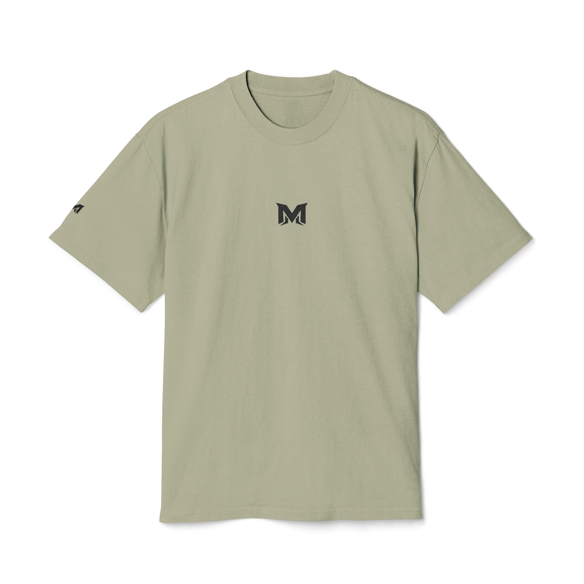 Vintage Minimalist 'M' Logo Tee — Faded Cream Graphic T-Shirt