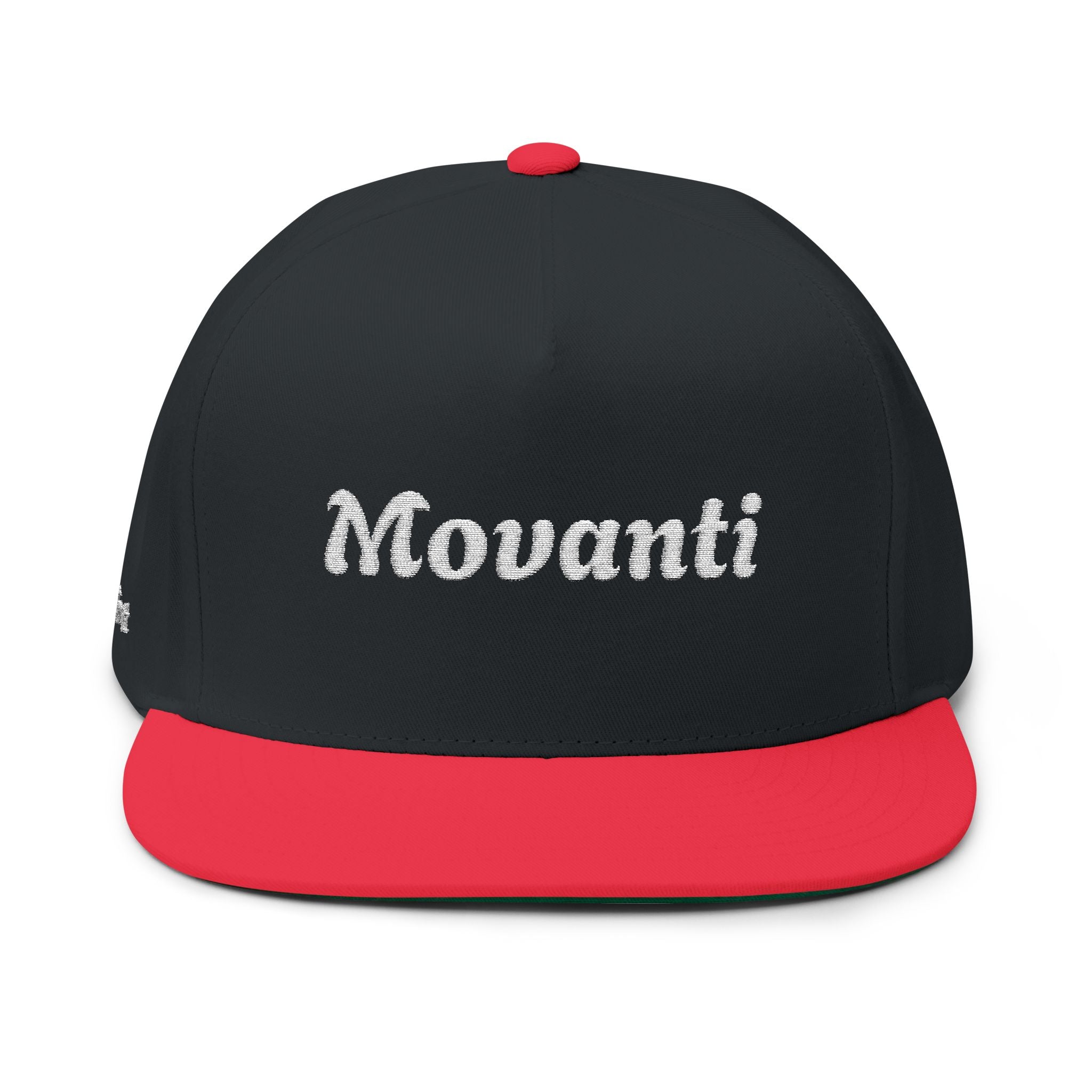 Flat Bill Cap — Embroidered "Movanti" Script Snapback