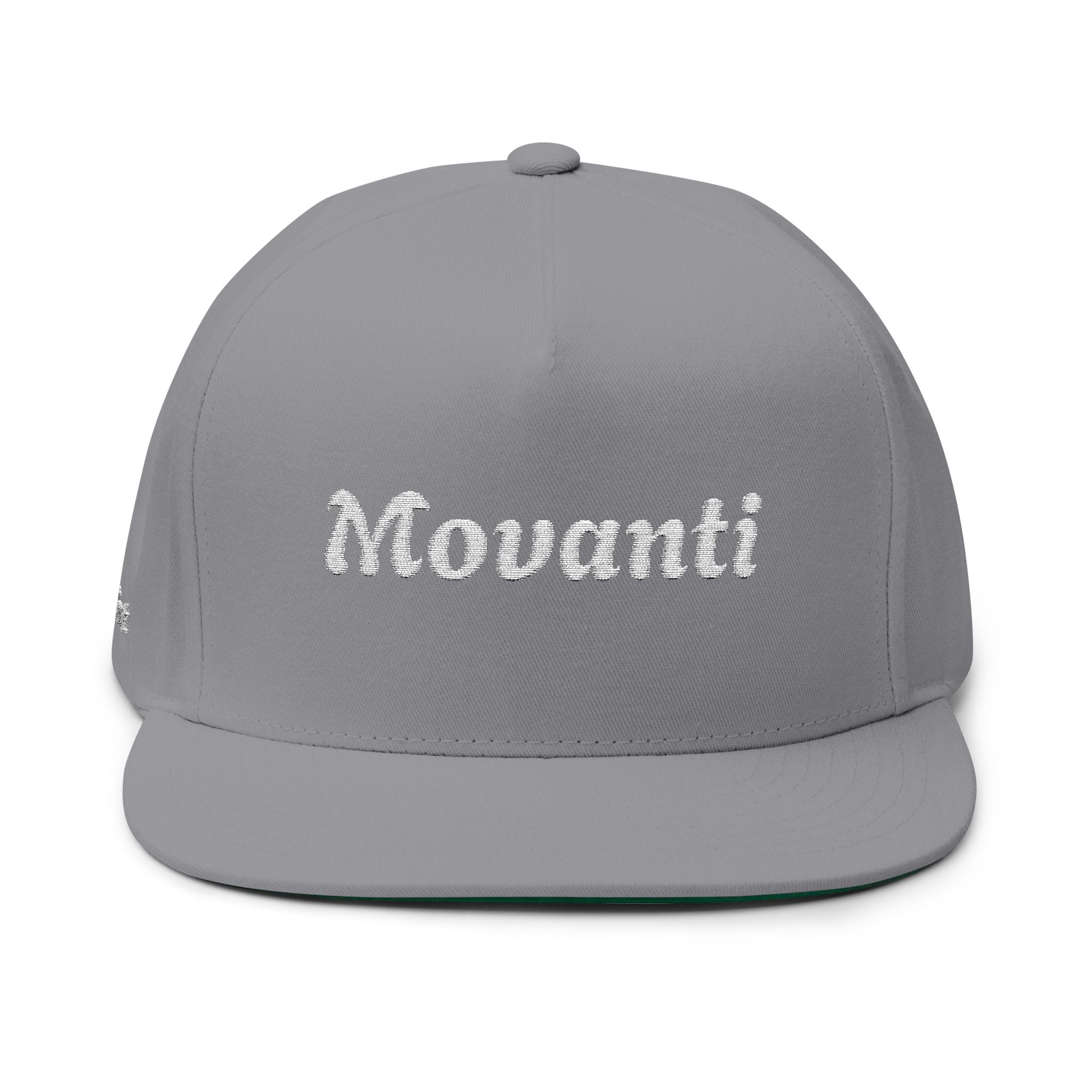 Flat Bill Cap — Embroidered "Movanti" Script Snapback