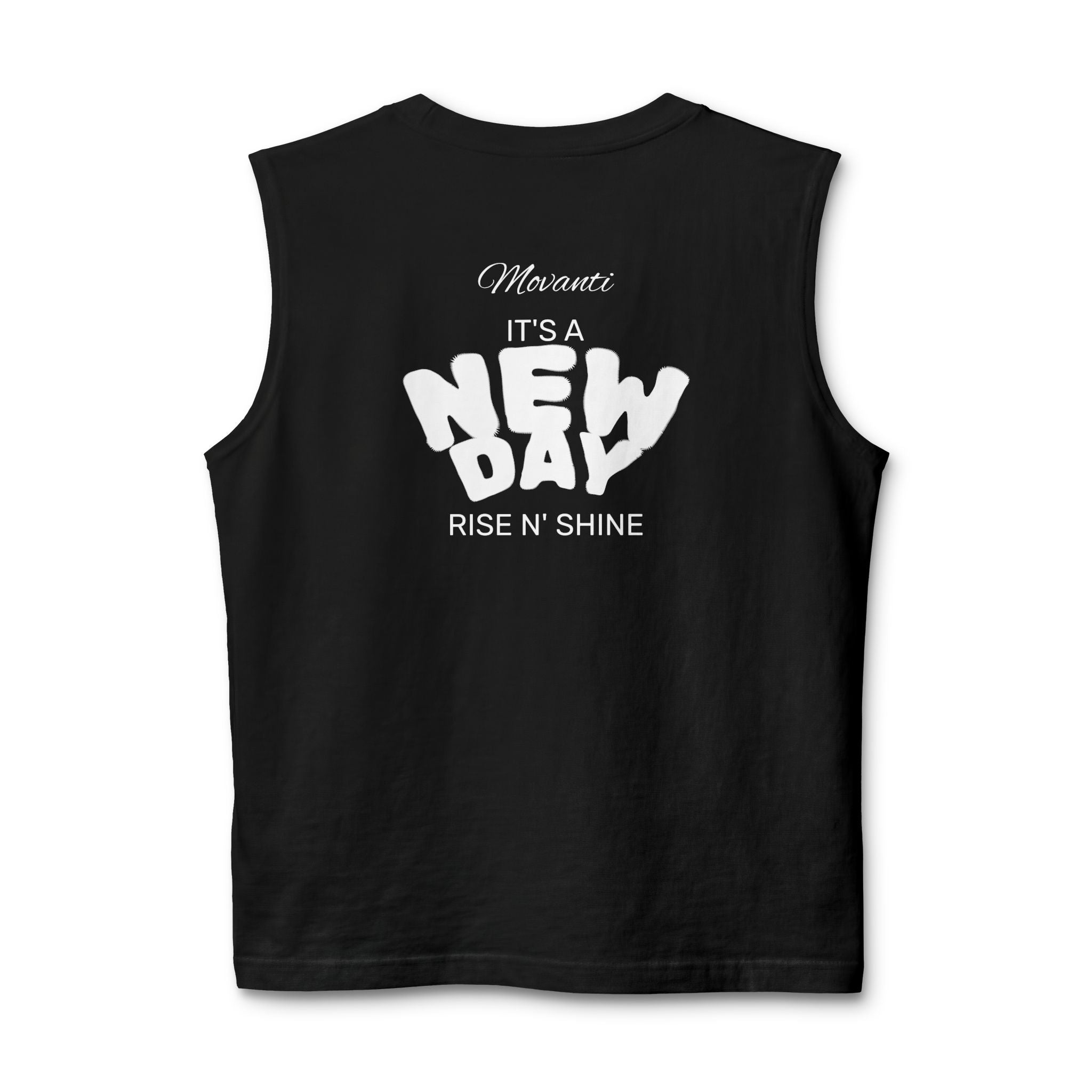 Movanti Lemon Bike Muscle Tank — "It's a New Day, Rise N' Shine" Sleeveless Tee
