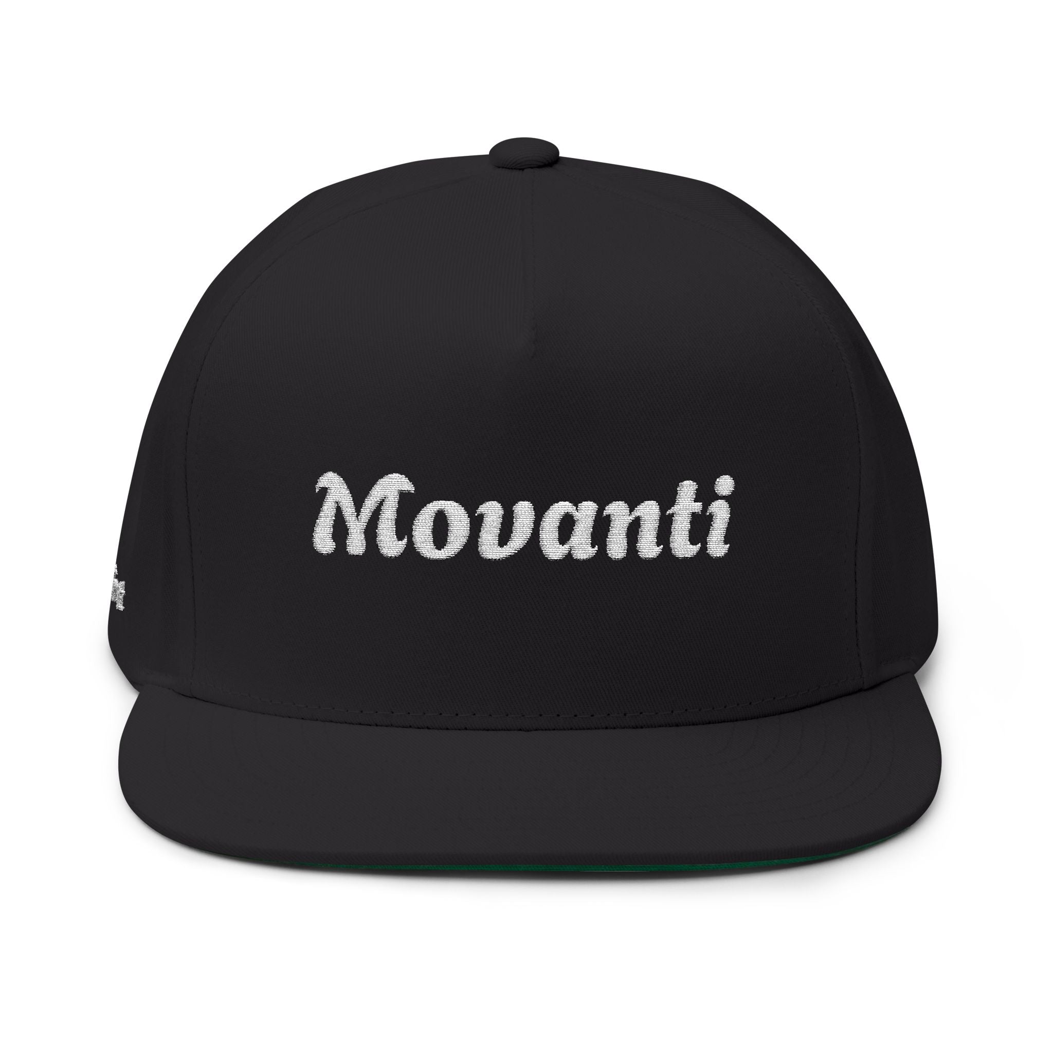 Flat Bill Cap — Embroidered "Movanti" Script Snapback