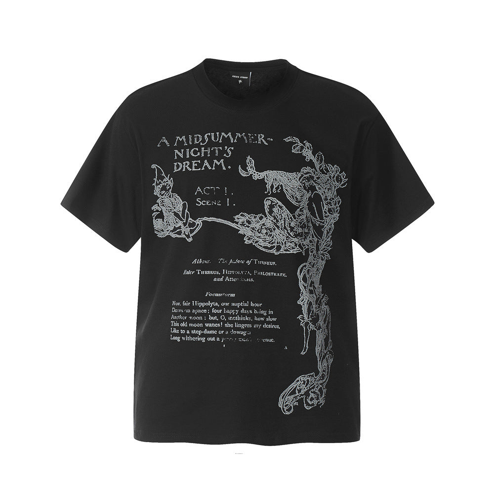 Abstract Printing Cotton Casual Top For Men