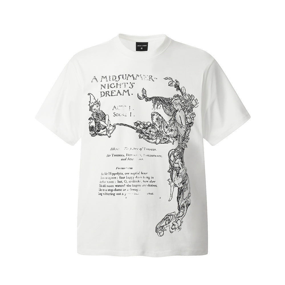 Abstract Printing Cotton Casual Top For Men