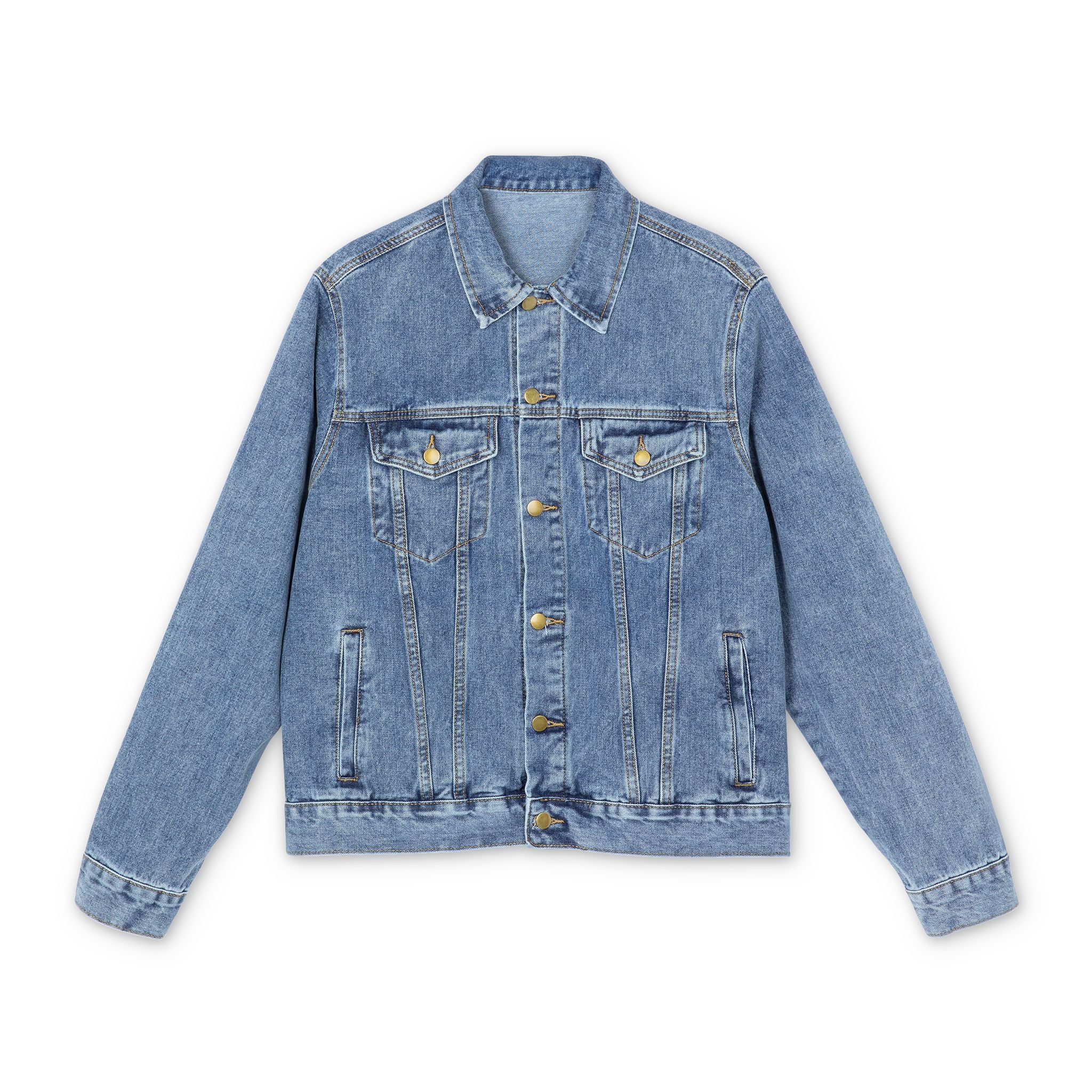 Movanti Denim Jacket — Bold 'M' Logo Backed Men's Jean Jacket