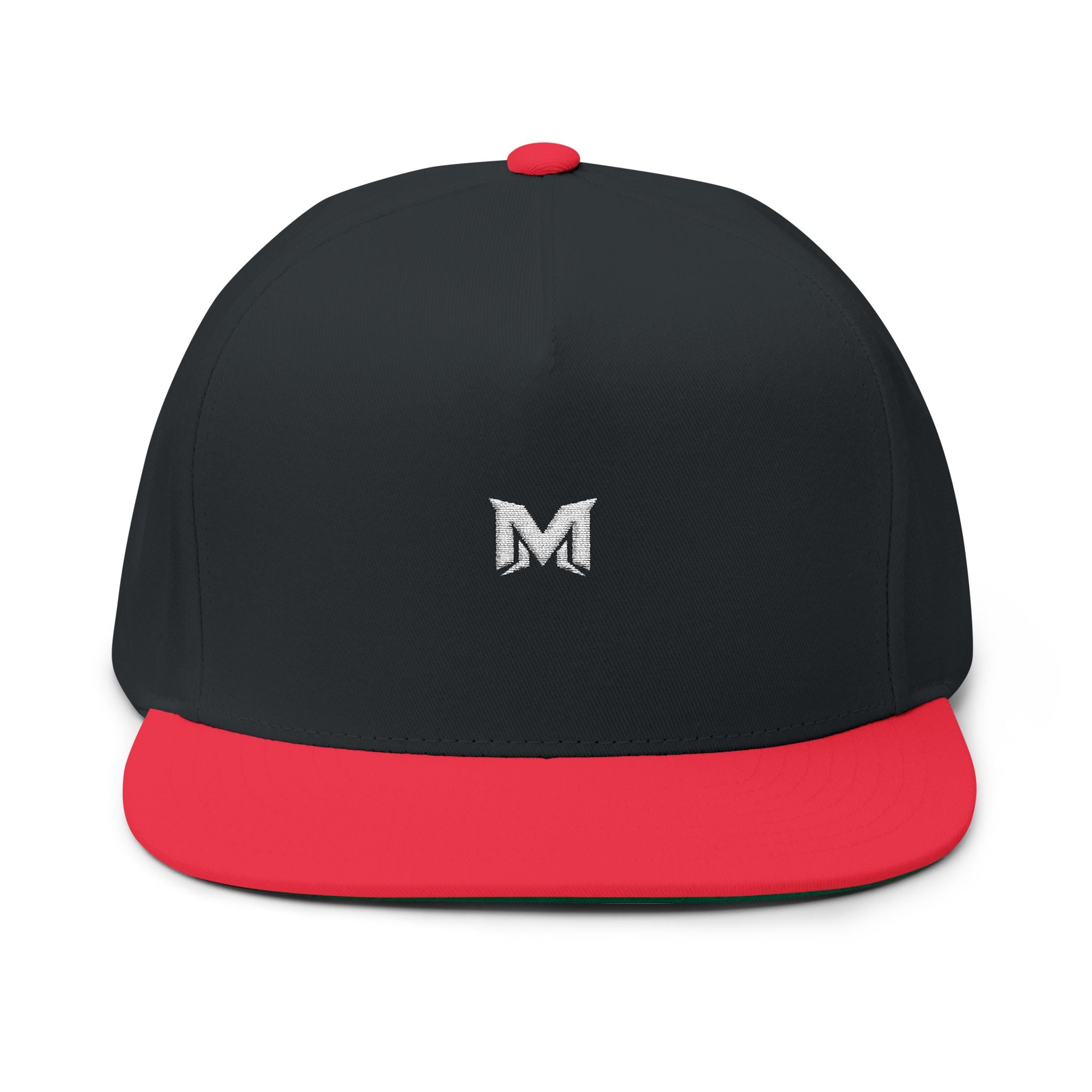 Movanti Embroidered 'M' Flat Bill Cap — Minimal Logo Snapback