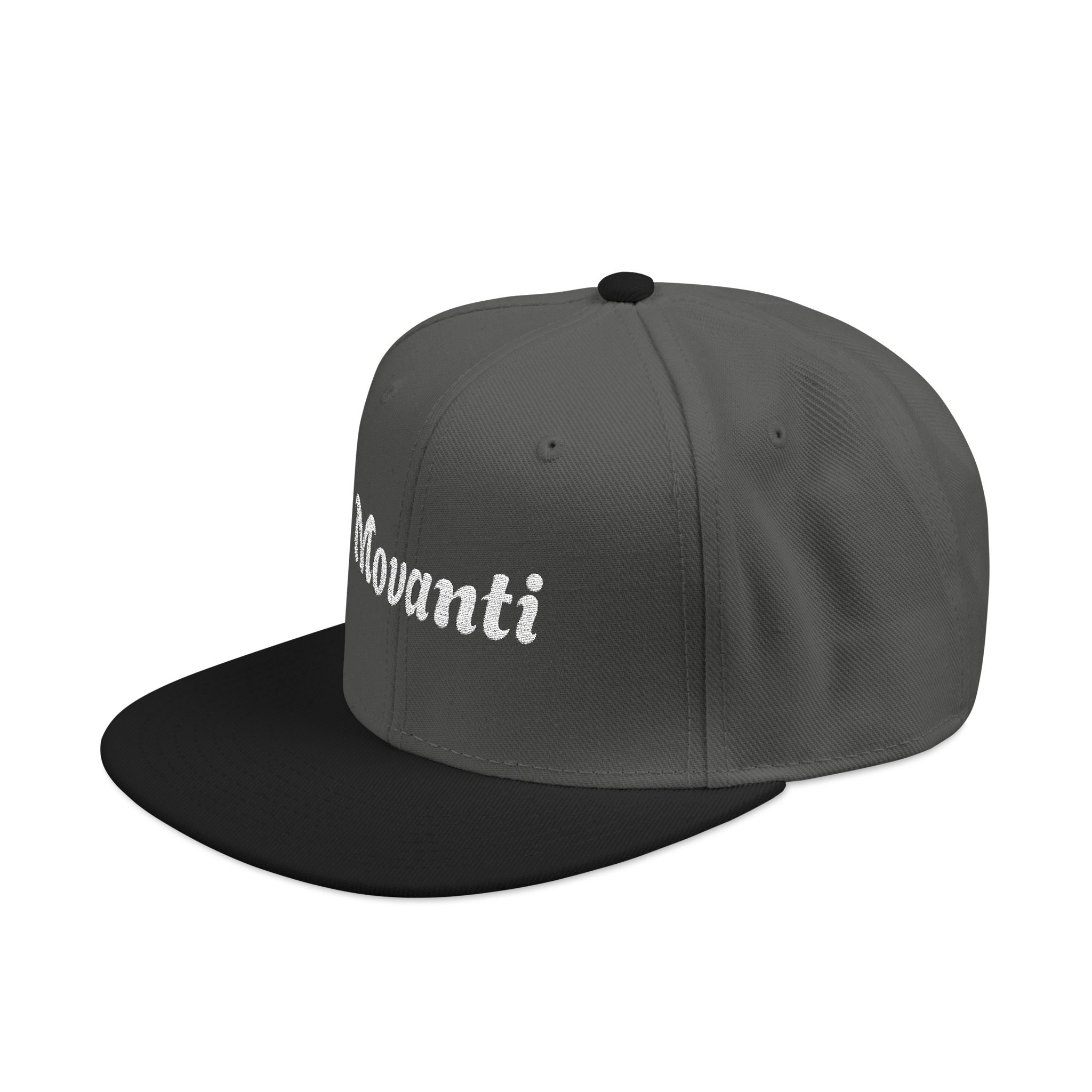 Embroidered 'movanti' Snapback Hat — Classic Gothic Script Baseball Cap