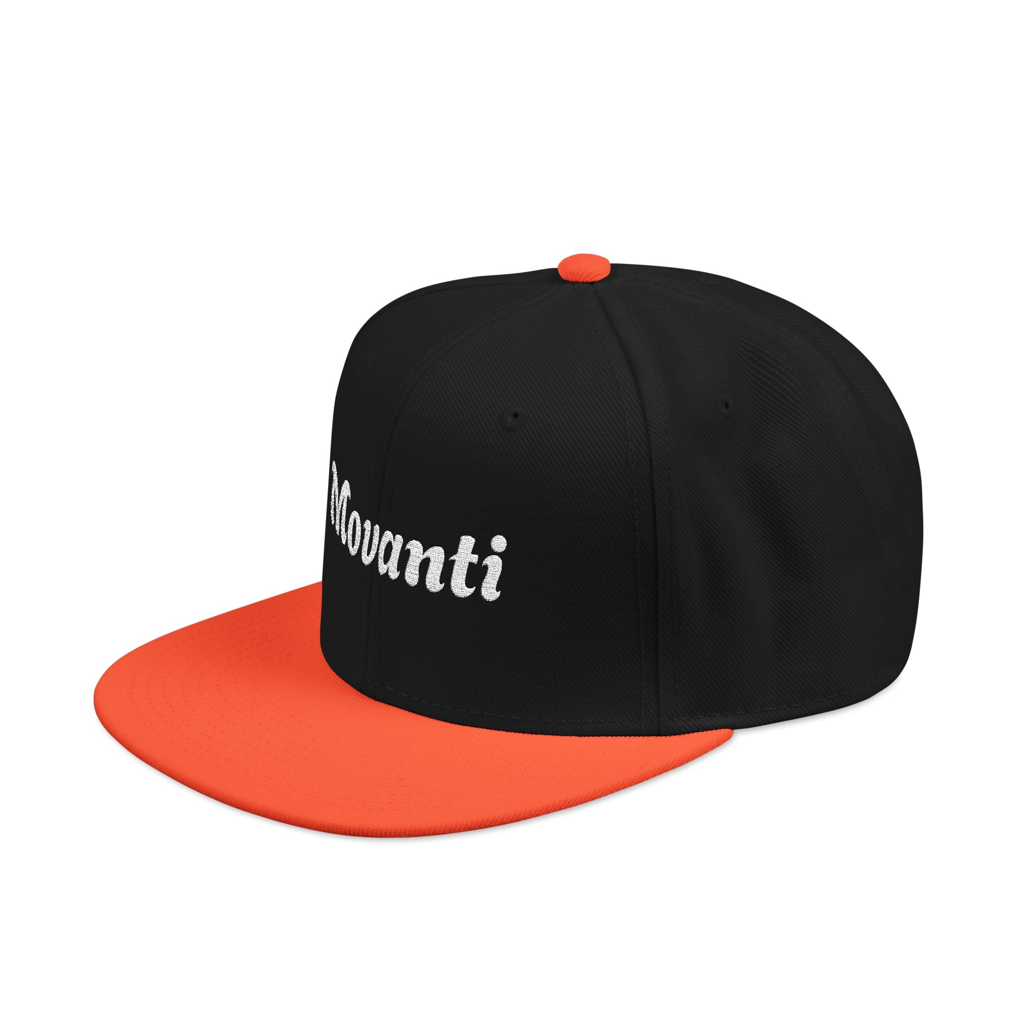 Embroidered 'movanti' Snapback Hat — Classic Gothic Script Baseball Cap