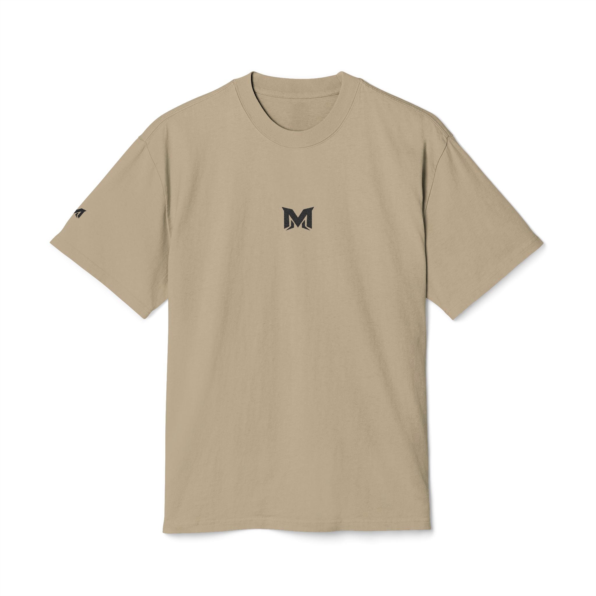 Vintage Minimalist 'M' Logo Tee — Faded Cream Graphic T-Shirt