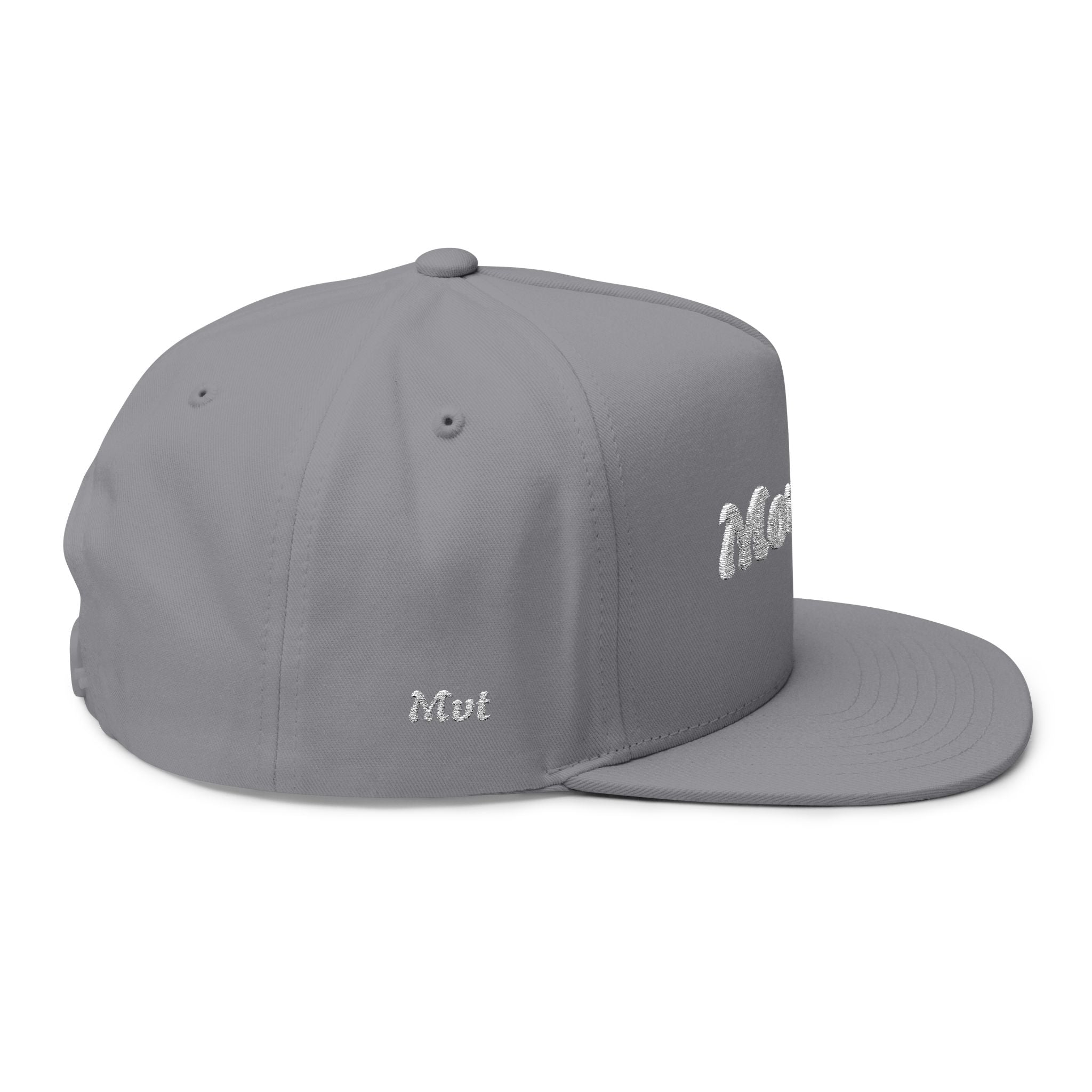 Flat Bill Cap — Embroidered "Movanti" Script Snapback