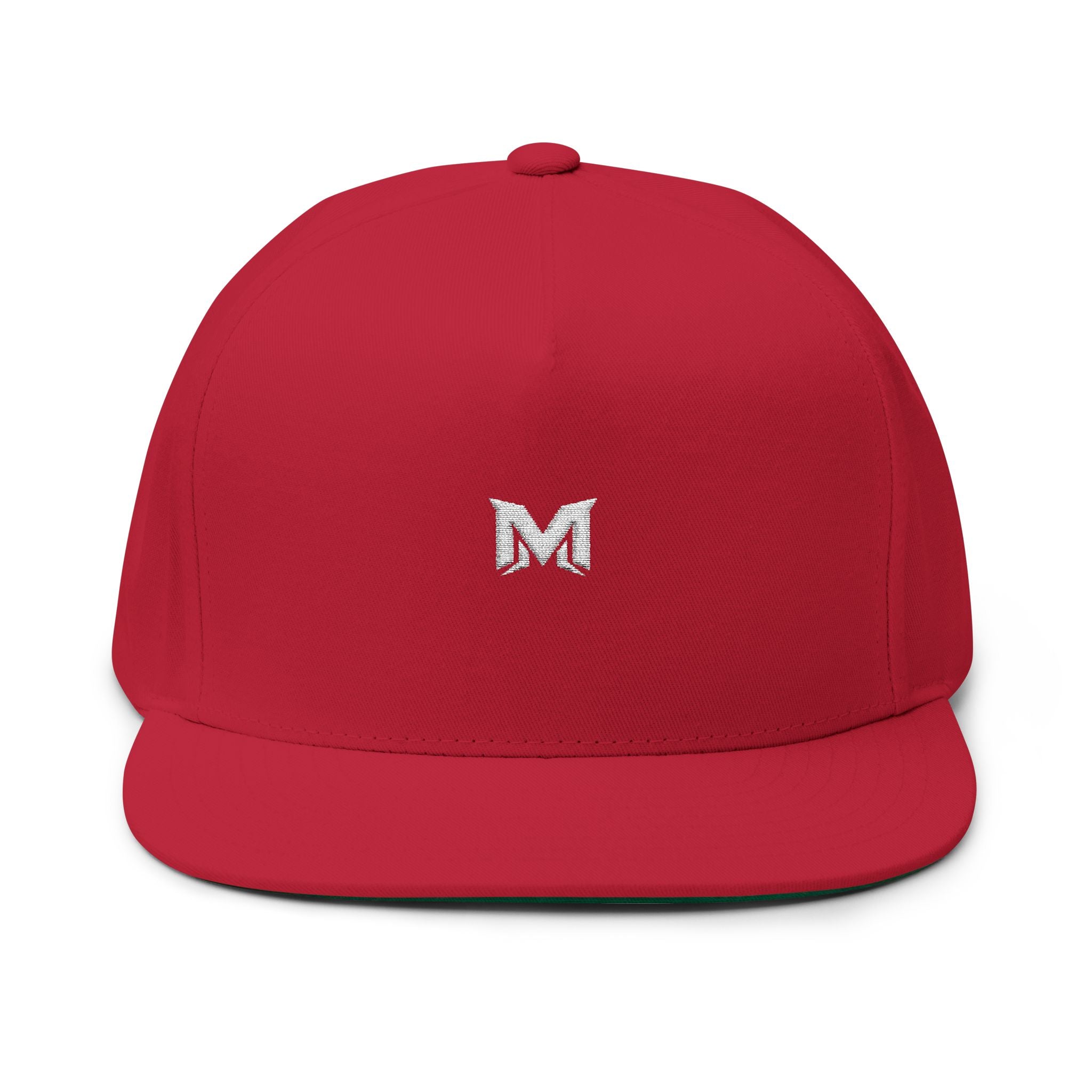 Movanti Embroidered 'M' Flat Bill Cap — Minimal Logo Snapback