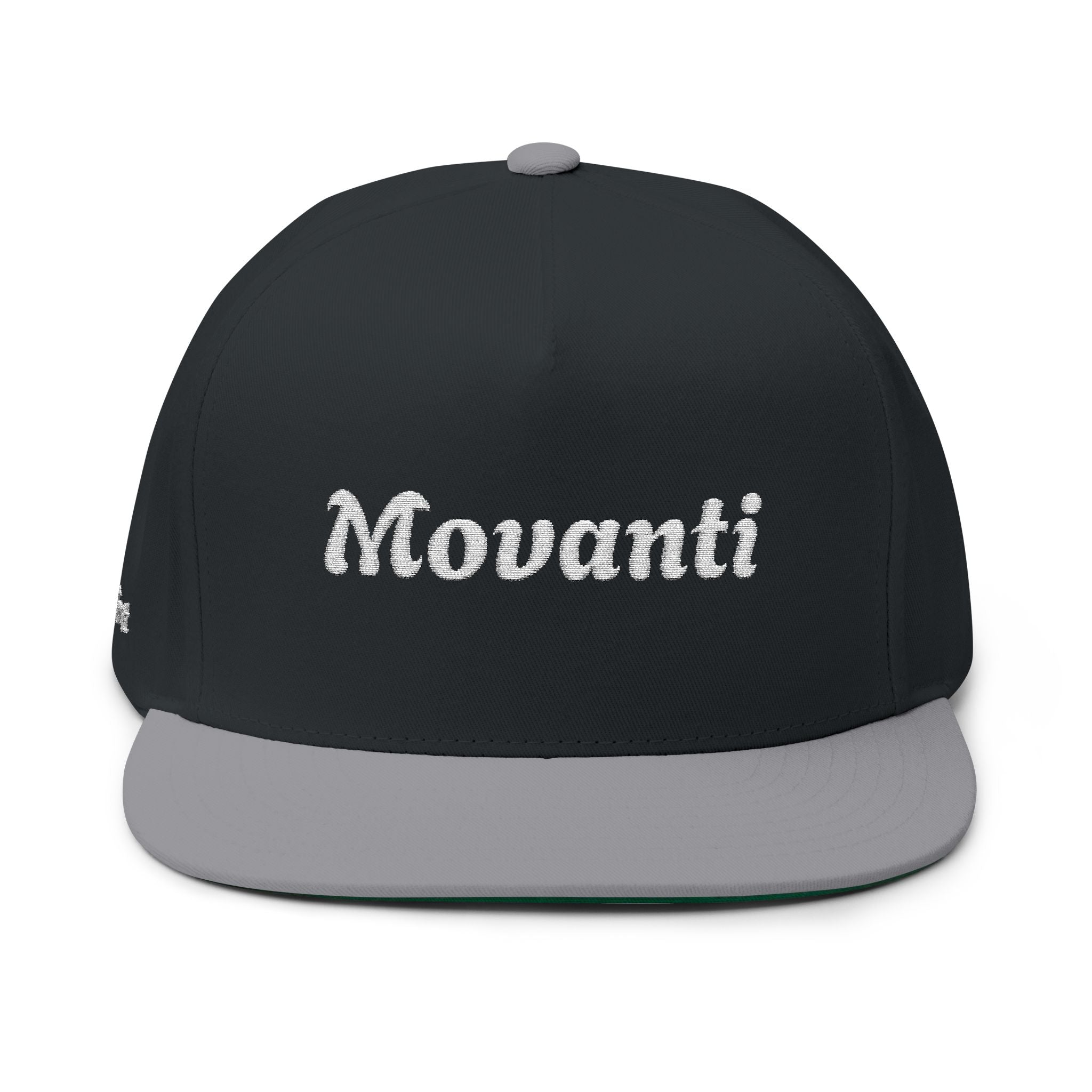Flat Bill Cap — Embroidered "Movanti" Script Snapback
