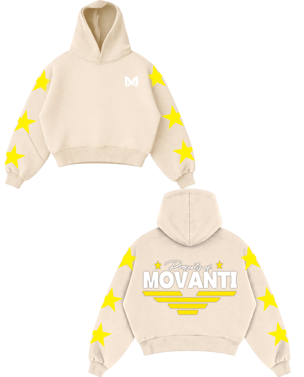 Movanti Signature Star Hoodie – Premium Streetwear (Black, Cream & Wine)