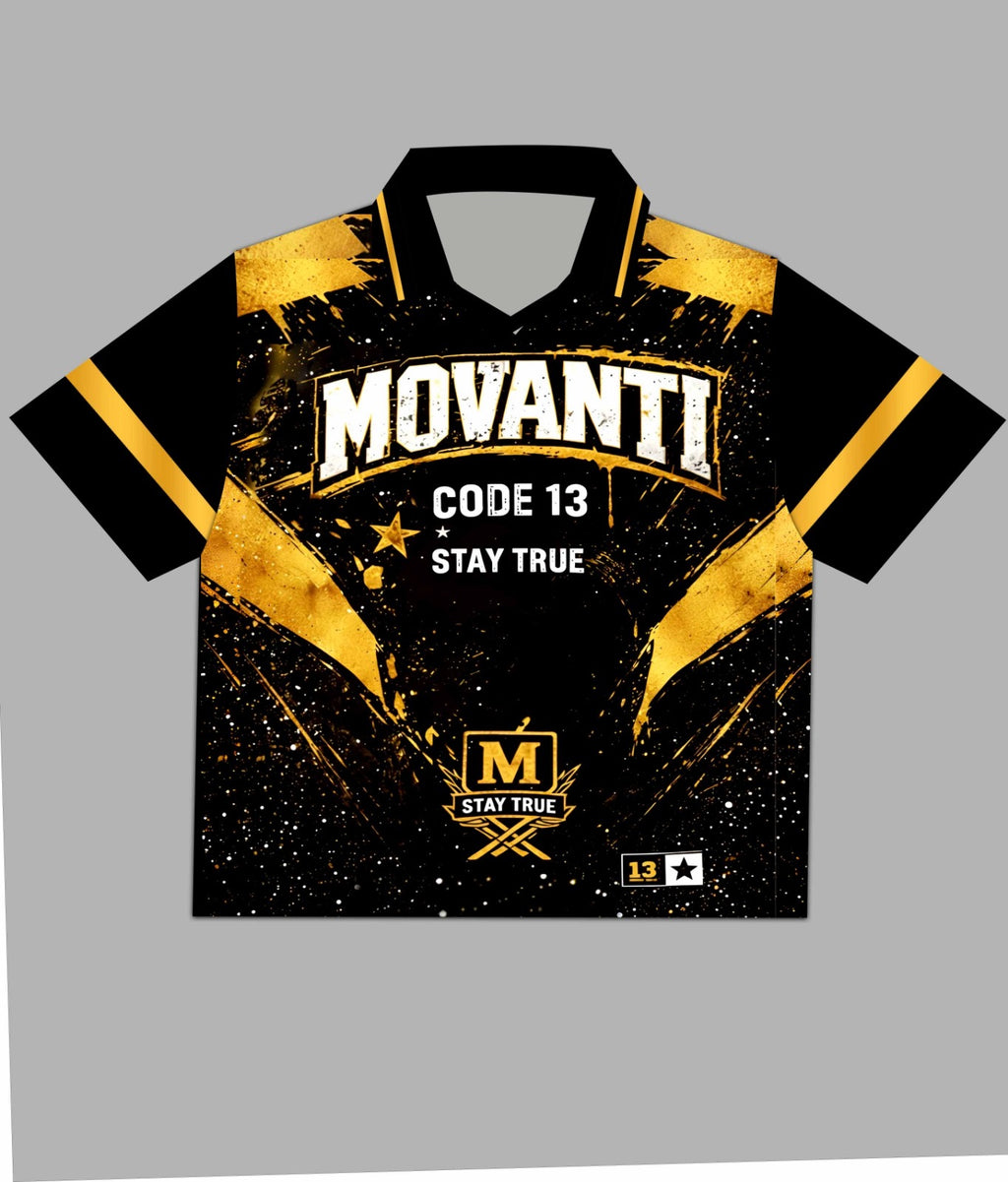 Movanti Gold & Black Streetwear Sports Jersey – Limited Edition