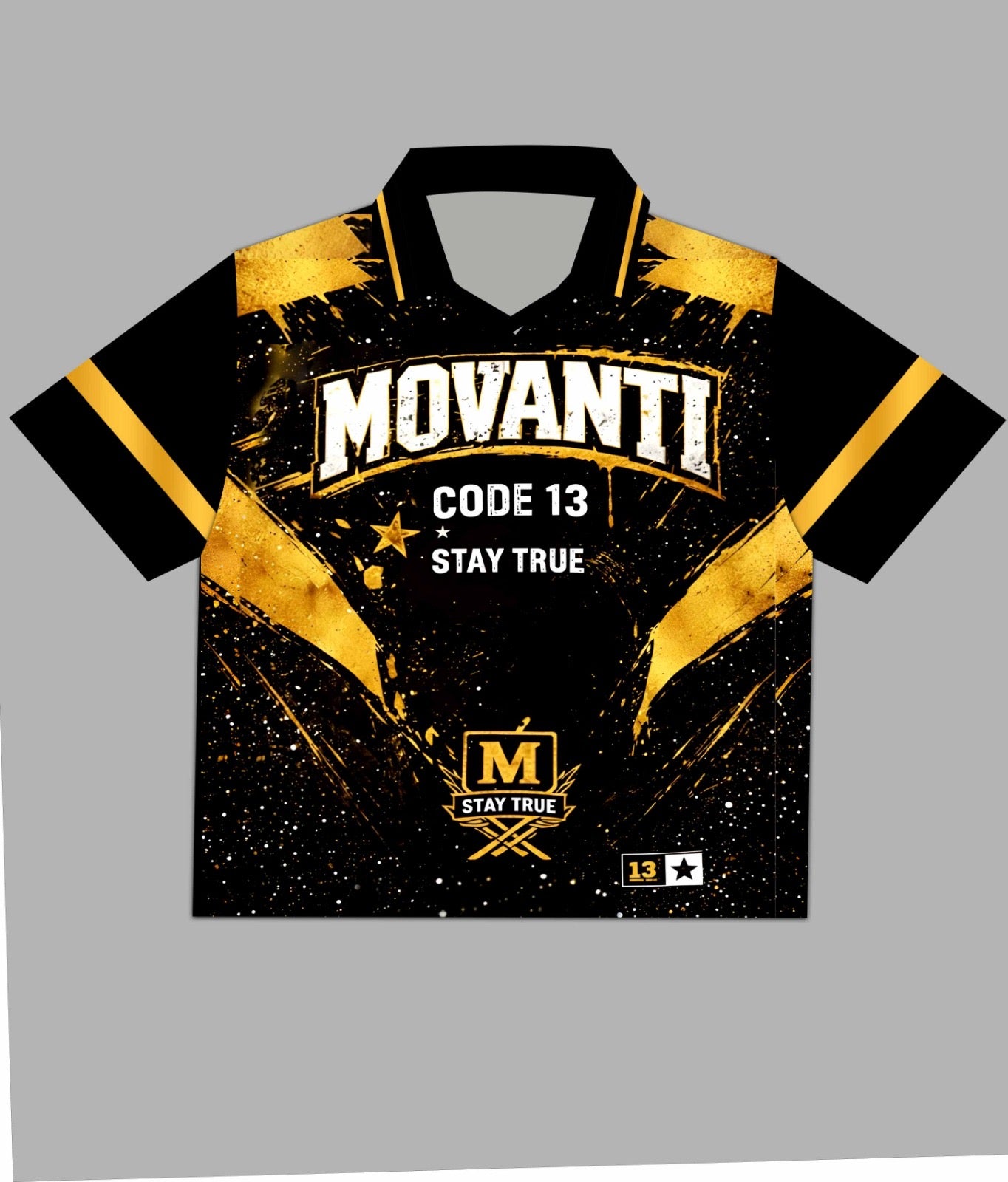 Movanti Gold & Black Streetwear Sports Jersey – Limited Edition