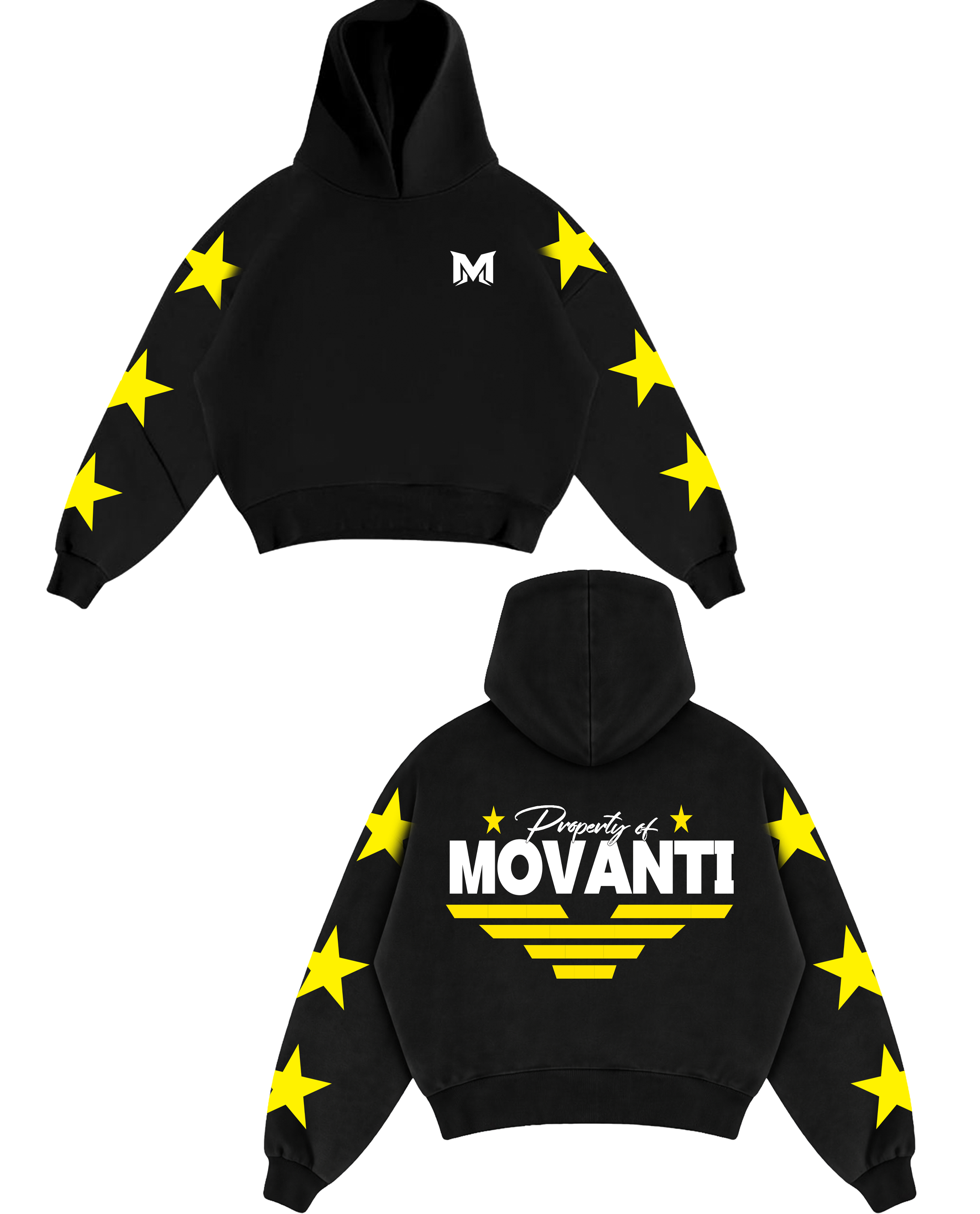 Movanti Signature Star Hoodie – Premium Streetwear (Black, Cream & Wine)