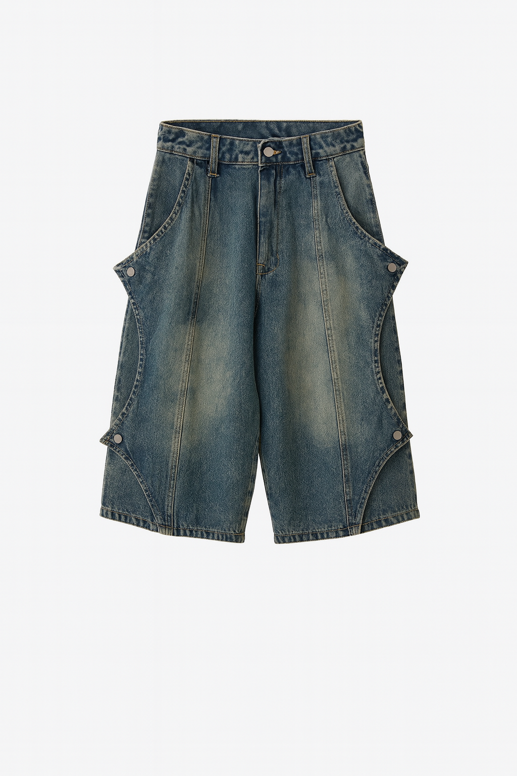 Bat Buckle Design Cropped Jeans For Men