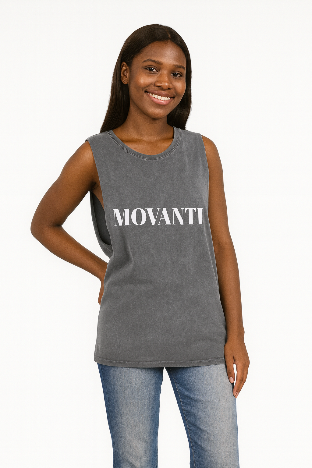 Movanti Unisex Stonewash Tank Top
