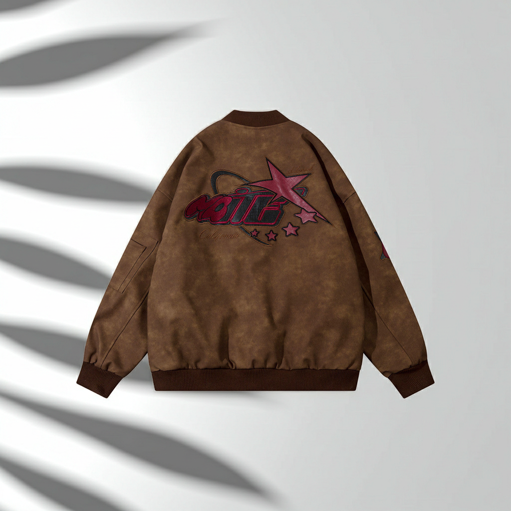 American Street Letters Embroidered PU Leather Jacket Men Fashion Brands Motorcycle Clothing