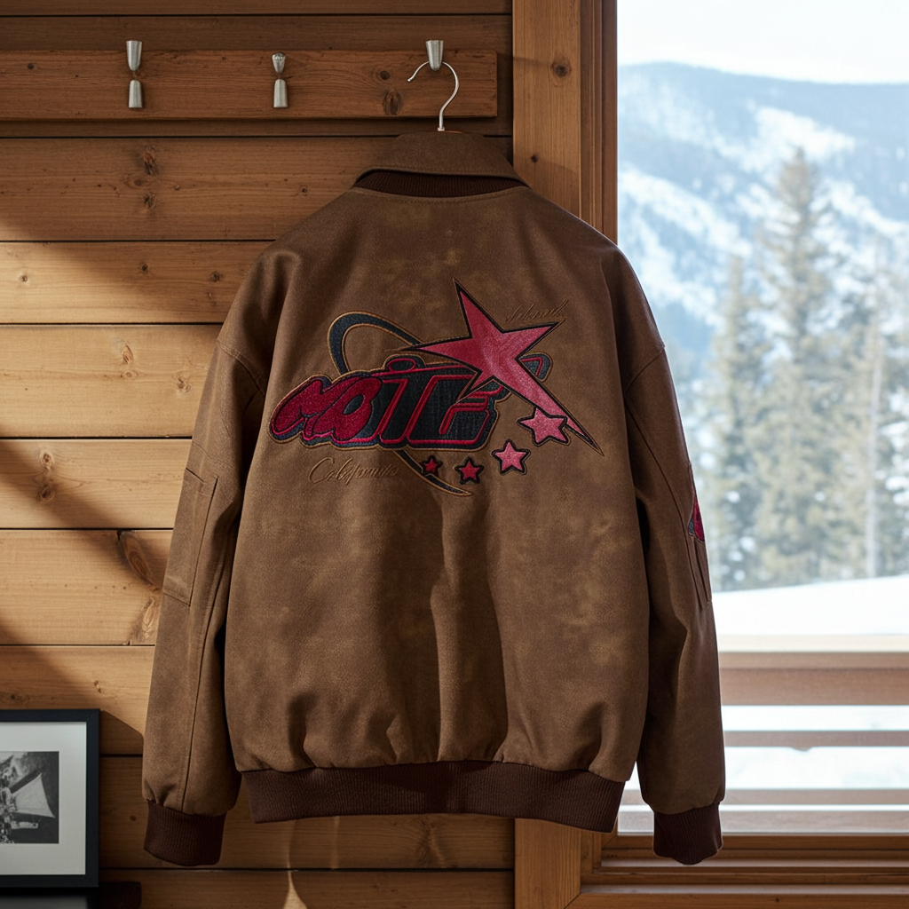 American Street Letters Embroidered PU Leather Jacket Men Fashion Brands Motorcycle Clothing