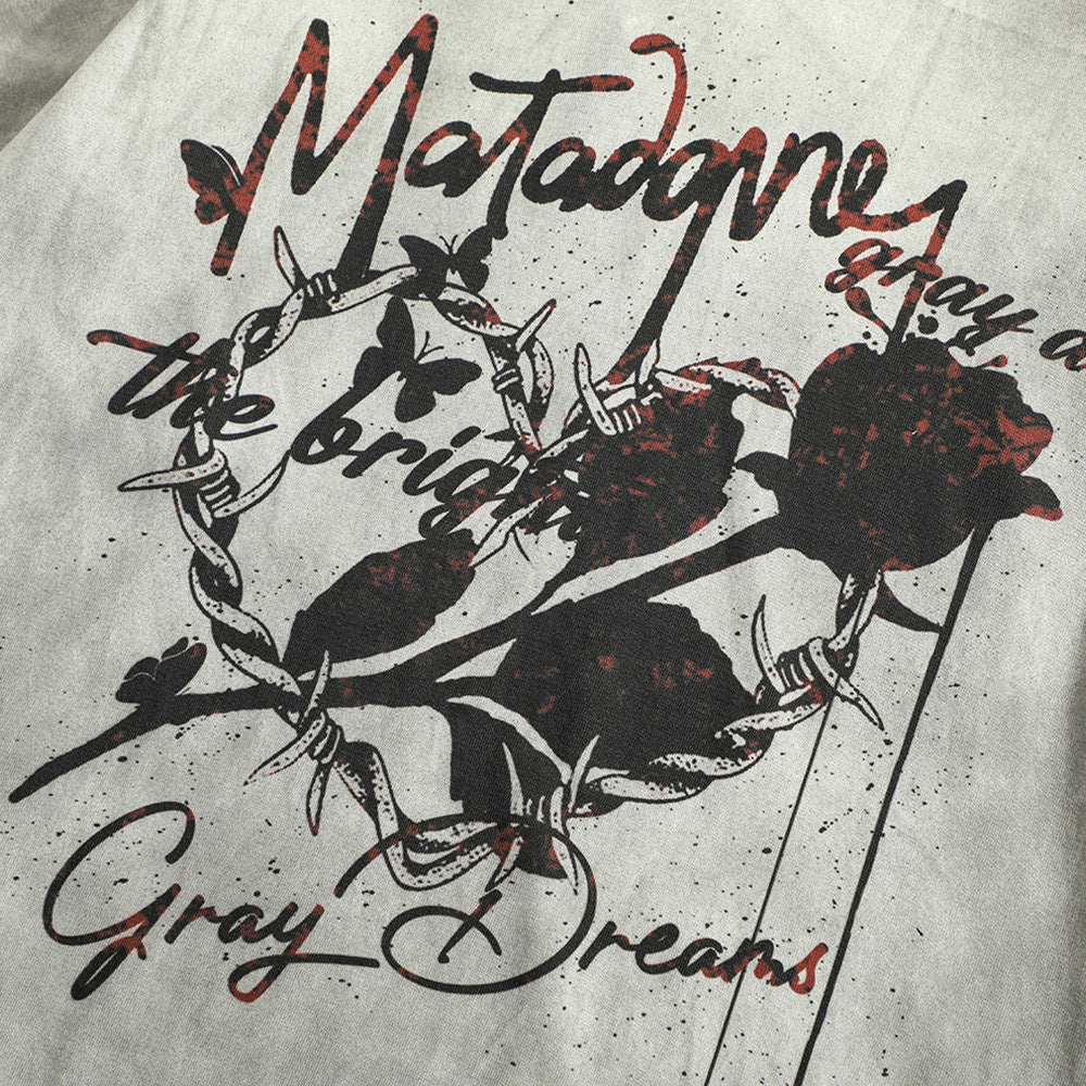 Fashion Personality Rose Dirty Loose Top Men