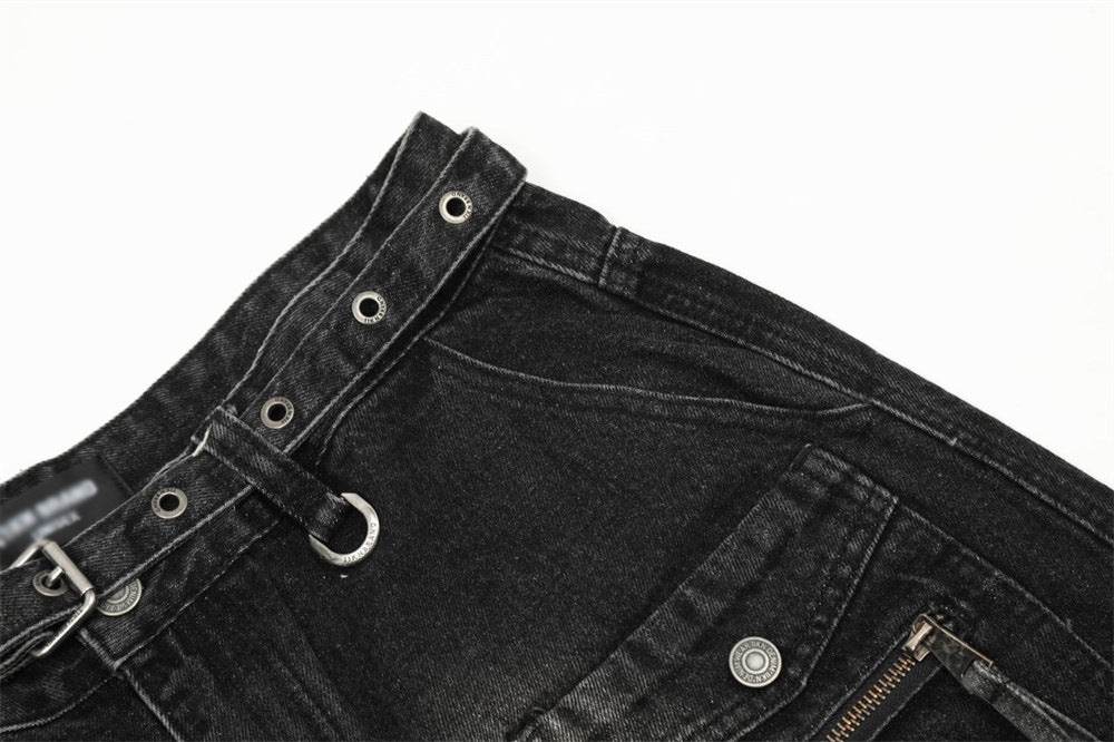 Fashion Holes Denim Overalls Men
